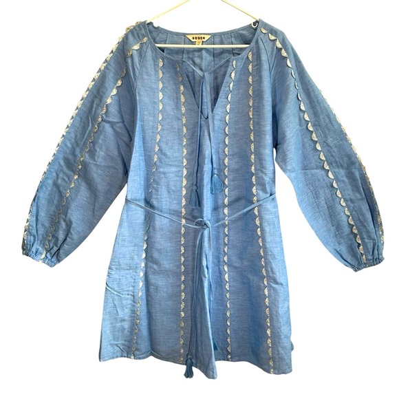 Biden Ric Rac Light Blue Tunic Dress with Tassel Details. Size 16R - Picture 15 of 15